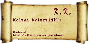 Koltai Krisztián névjegykártya